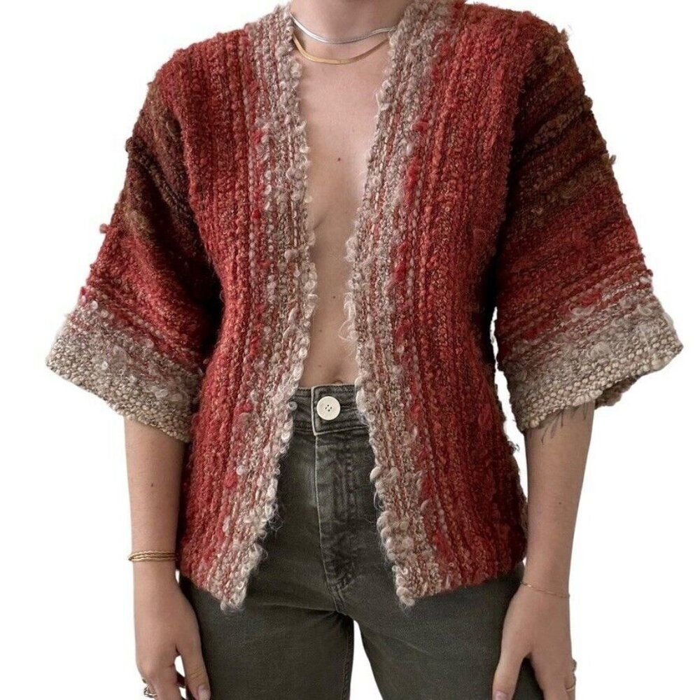 1970's 100% Wool Women's Hand-knit Sweater Cardigan